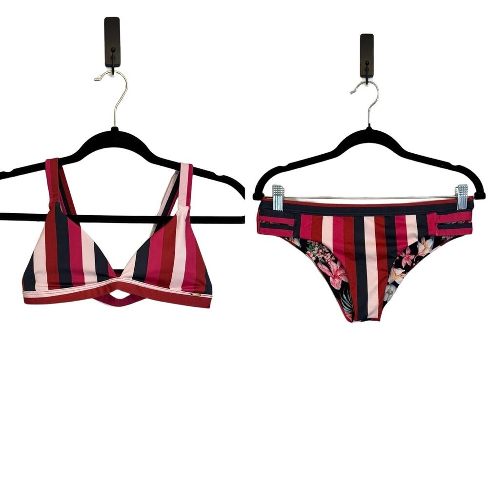 Boamar 2PC Bikini Set Triangle Hipster Pink S/M